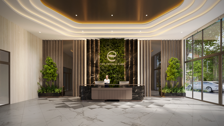 An ninh đa lớp, đảm bảo an toàn cho tòa tháp Central Park Residences - Ảnh 1. Sảnh đón có FaceID và lễ tân, bảo vệ chuyên nghiệp trực 24/24