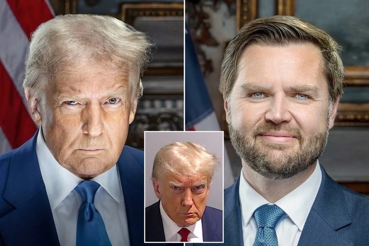 c745484aa602e24ef2d0765d6cff8def-1737103814419820612120 Ảnh chân dung bộ đôi Trump - Vance gây bão, gợi nhớ ảnh hồ sơ nhà tù - Ảnh 1.