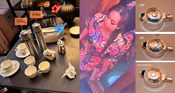 Báo Thái Lan đăng toàn cảnh, nêu nguyên nhân vụ 6 người Việt tử vong- Ảnh 1. Camera an ninh cho thấy bà Sherine Chong (người Việt mang quốc tịch Mỹ) bị tình nghi đầu độc 5 người Việt khác tại khách sạn ở Bangkok - Ảnh chụp màn hình Khaosod
